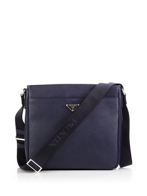 prada black blue saffiano leather studded crossbody bag|authentic Prada saffiano bag.